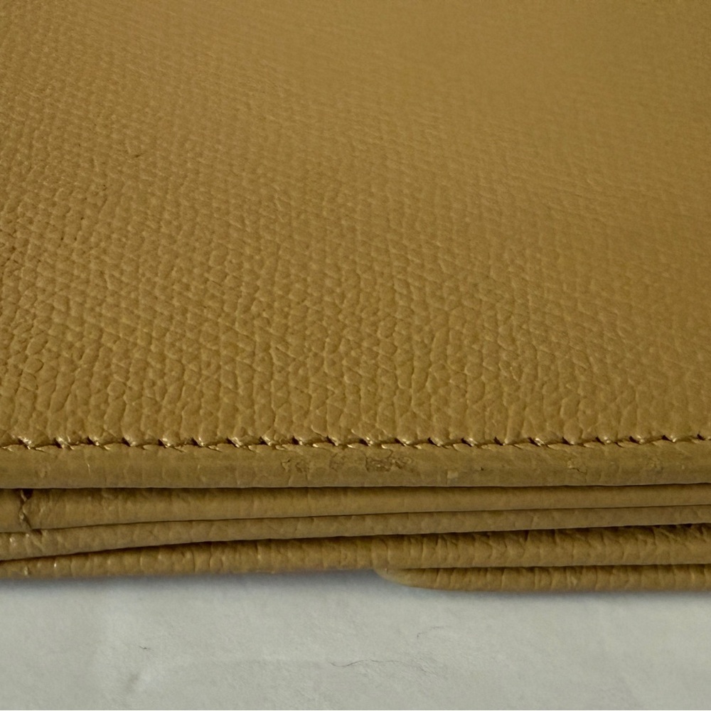 CHANEL Long Wallet Double Sided Snap Button Beige Leather Authentic - Picture 15 of 16